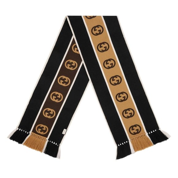 Gucci GG-jacquard Striped Wool-blend Scarf - Picture 1 of 9
